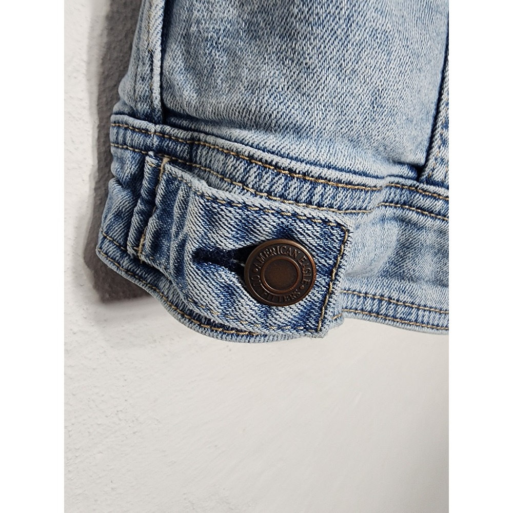 American Eagle Denim Vest Women S Light Wash Button Front vest - Picture 11 of 13